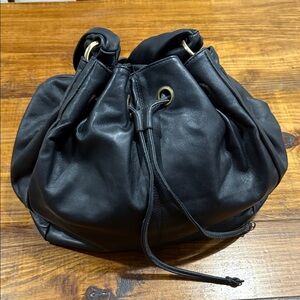 Chic Black Nan Leather Hobo Bag